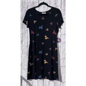 Espressa Butterfly T-Shirt Mini Dress Fit N Flare Whimsy Goth Punk Fairy Size M